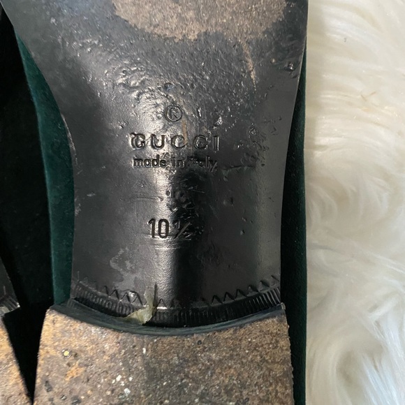 Gucci Velvet Crest Embroidered Mens Loafers size 10.5 - Picture 10 of 11